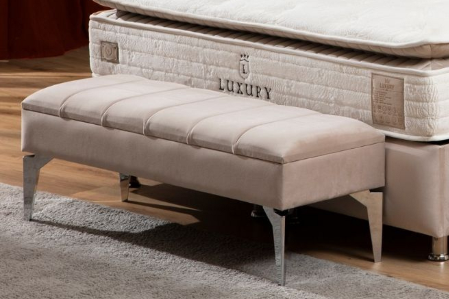 Banquette Coffre TOKYO Velours Beige