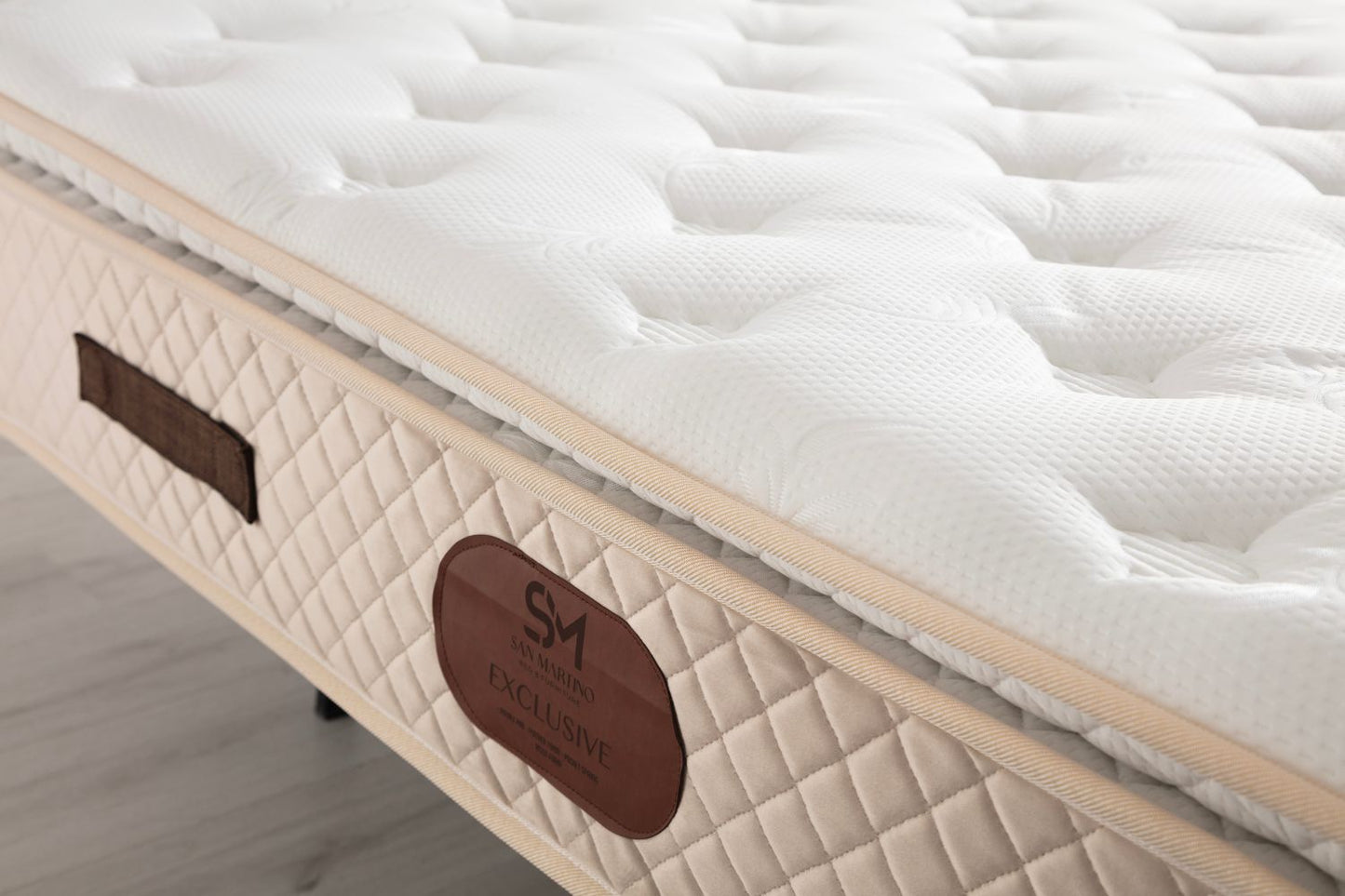 Matelas San Martino Exclusif Ressorts Beige - 32 cm avec surmatelas Intégré