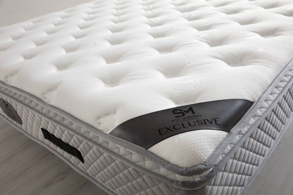 Matelas San Martino Exclusif Ressorts Gris - 32 cm avec surmatelas Intégré